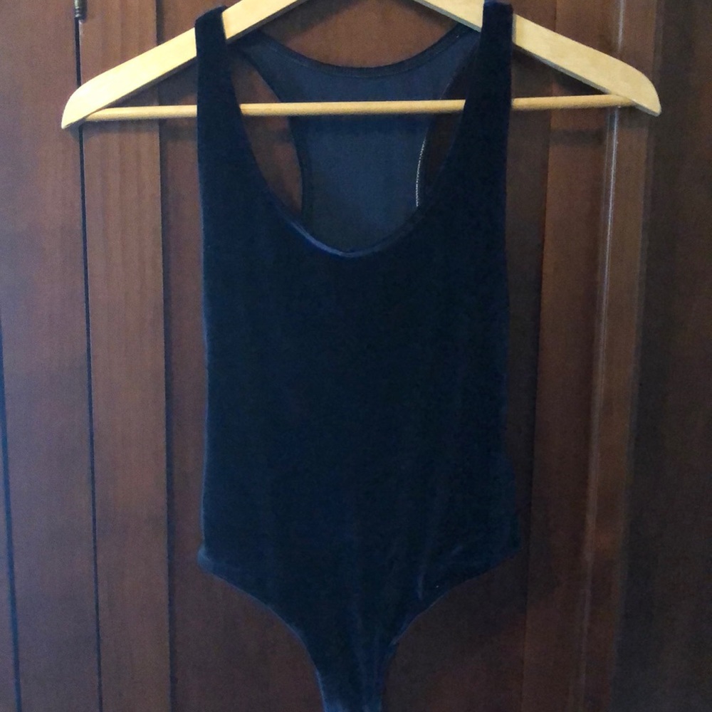 American Apparel velour thong leotard
